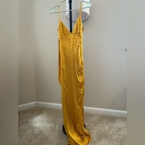 REVOLVE Gold Slip Dress Spaghetti Strap Cocktail